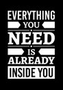 Motivational poster. Everything You Need is Already Inside You. Home decor for good self-esteem