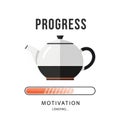 Motivational progress teapot loading bar inspiration success concept Royalty Free Stock Photo