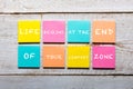 Motivational quote on colorful sticky notes Royalty Free Stock Photo