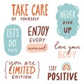 Motivational quotes with doodles and lettering