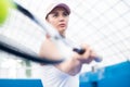 Motivational Shot of Woman Playing Tennis