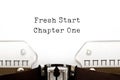 Fresh Start Chapter One Typewriter Concept Royalty Free Stock Photo