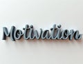 Motivational text in smooth 3D silver letters on a white background. Royalty Free Stock Photo