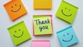 Motivational words for personal development, thank you, inspirational handwriting on sticky notes 07 Royalty Free Stock Photo
