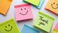 Motivational words for personal development, thank you, inspirational handwriting on sticky notes 08 Royalty Free Stock Photo