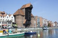 Motlawa River Embankment And Gdansk Medieval Crane