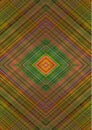 Motley abstract background with rhomboid patterns obtained from the intersection of green, purple, red and orange stripes