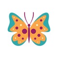 Motley butterfly icon in flat style Royalty Free Stock Photo