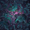 Motley floral pattern on spotted relief background