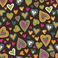 Motley hearts seamless pattern