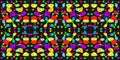 Motley multicolored fractal pattern with many elements. Seamless background