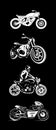 Moto bike icon set. Cafe racer.