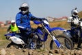 Moto biker driving enduro bike