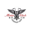 Moto club logo, legendary team, estd 1979, design element for motor or biker club, motorcycle repair shop, print for