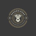 Moto club logo template vector design element vintage style Royalty Free Stock Photo