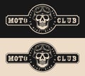 Moto club vintage monochrome emblem Royalty Free Stock Photo