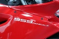 Moto Ducati Panigale 959: Close-up of the red fairing with the inscription 959 Panigale