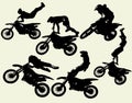 Moto freestyle set Royalty Free Stock Photo