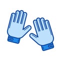 Moto gloves line icon.