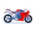 Isolate   illustration  of red sport motorcycle. superbike Royalty Free Stock Photo