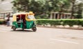 Moto Rickshaw in moution, New Delhi, India