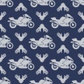 Moto sport seamless pattern with motocycle Royalty Free Stock Photo