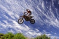 Moto x jump sky high Royalty Free Stock Photo