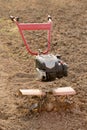 A motoblock cultivator for soil cultivation Royalty Free Stock Photo