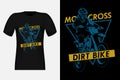 Motocross Adventure Dirt Bike Silhouette Vintage T-Shirt Design