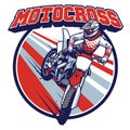 Motocross badge design Royalty Free Stock Photo