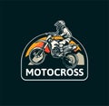 Motocross badge emblem patch sign logo motocross design vector sticker Royalty Free Stock Photo