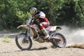 Motocross bike in a race representing concept of speed and power in extreme man sport