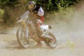 Motocross bike in a race representing concept of speed and power in extreme man sport