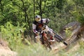 Motocross bike in a race representing concept of speed and power in extreme man sport