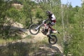 Motocross bike in a race representing concept of speed and power in extreme man sport