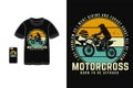 Motocross born to be off road t shirt design silhouette retro vintage style Royalty Free Stock Photo