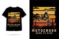 Motocross born to ride silhouette t shirt design Royalty Free Stock Photo