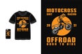 Motocross racing t shirt design silhouette retro vintage style
