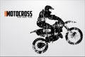 Motocross drivers silhouette. Vector illustration