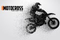 Motocross drivers silhouette. Vector illustration