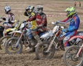 Motocross drivers waiting for start signal