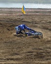 Motocross: fall on the track Royalty Free Stock Photo