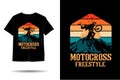 Motocross freestyle silhouette t shirt design Royalty Free Stock Photo