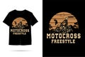 Motocross freestyle team silhouette t shirt design Royalty Free Stock Photo