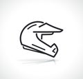 Motocross helmet thin line icon