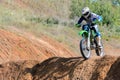 Motocross high jump Royalty Free Stock Photo