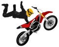 Motocross jump graffiti style isolated vector illustration Royalty Free Stock Photo