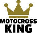 Motocross king with crown