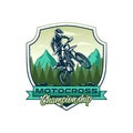 Motocross logo vector. Motocross Jump Illustration Logo Inspiration Vector