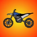 Motocross motorbike with pixel art